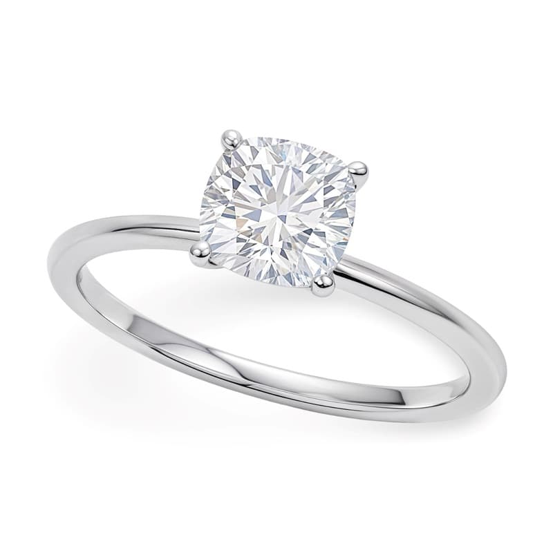 Solitaire Ring, 10K White Gold