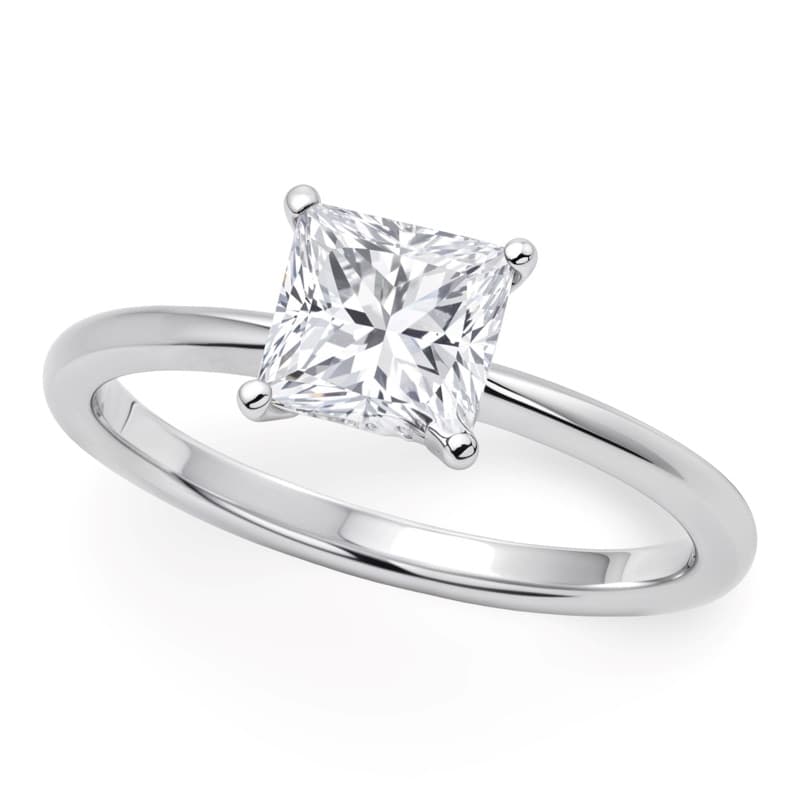 Solitaire Ring, 10K White Gold