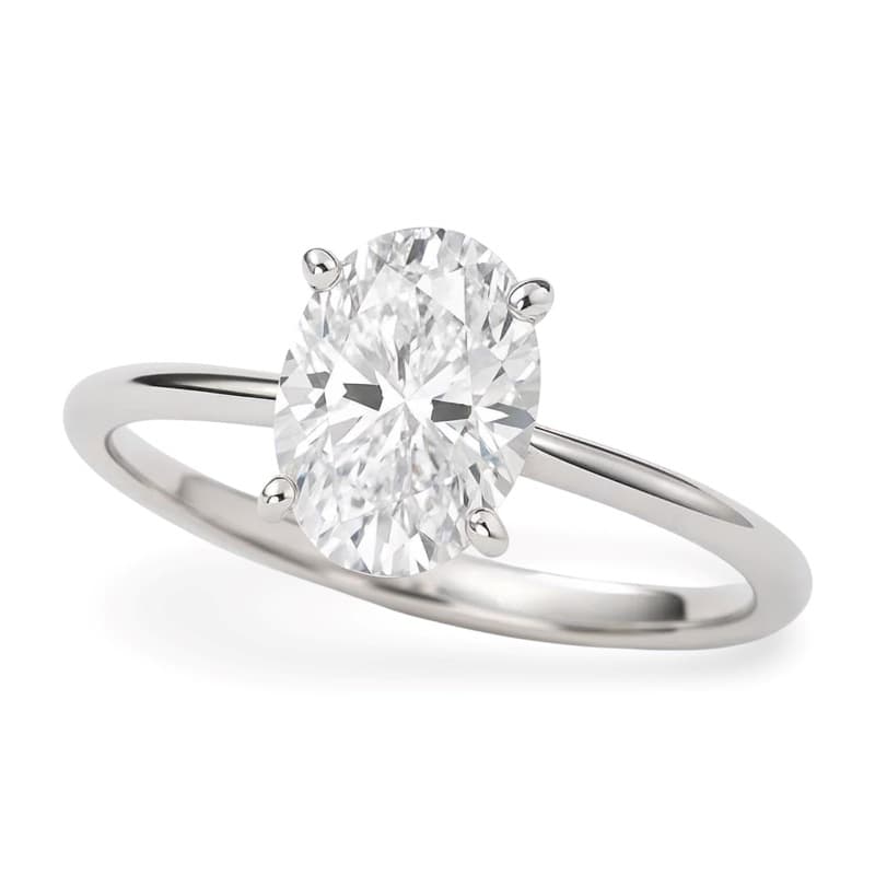 Solitaire Ring, 14K White Gold