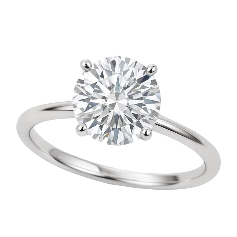 Anillo Solitario, Oro Blanco 10K