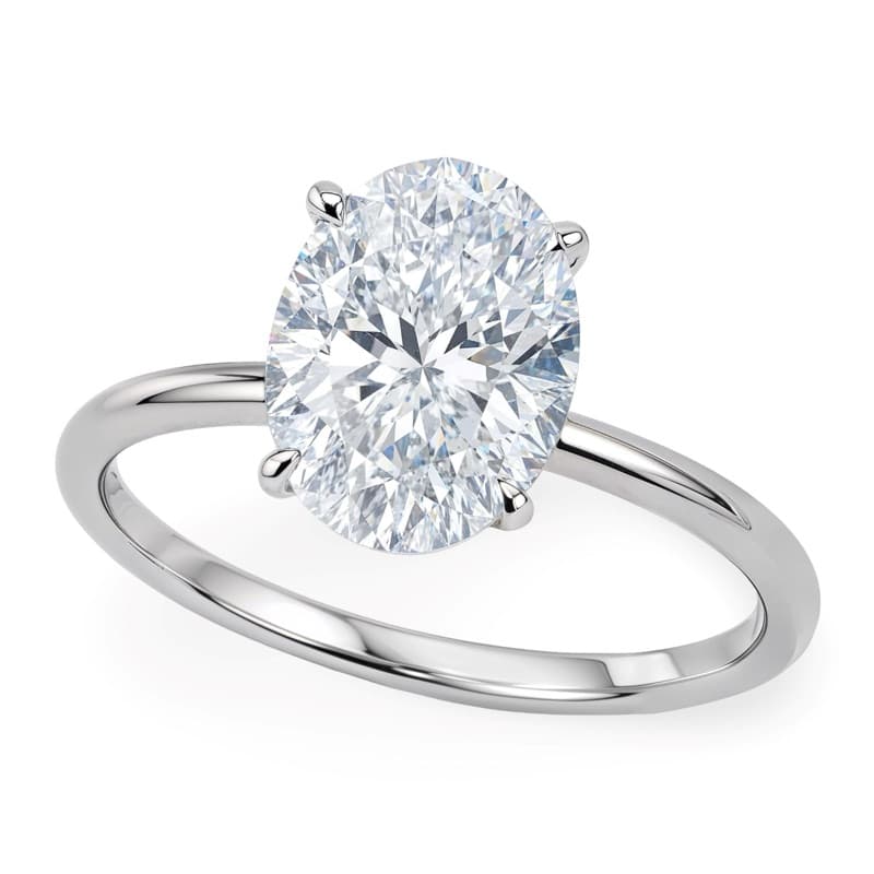 Solitaire Ring, 10K White Gold