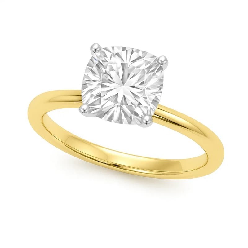 Anillo Solitario, Oro Amarillo 14K