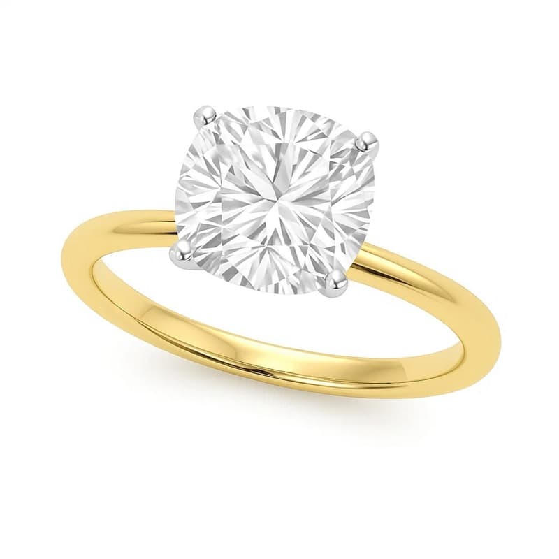 Anillo Solitario, Oro Amarillo 14K