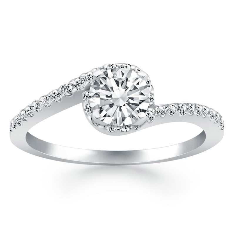 Halo Ring, 14K White Gold