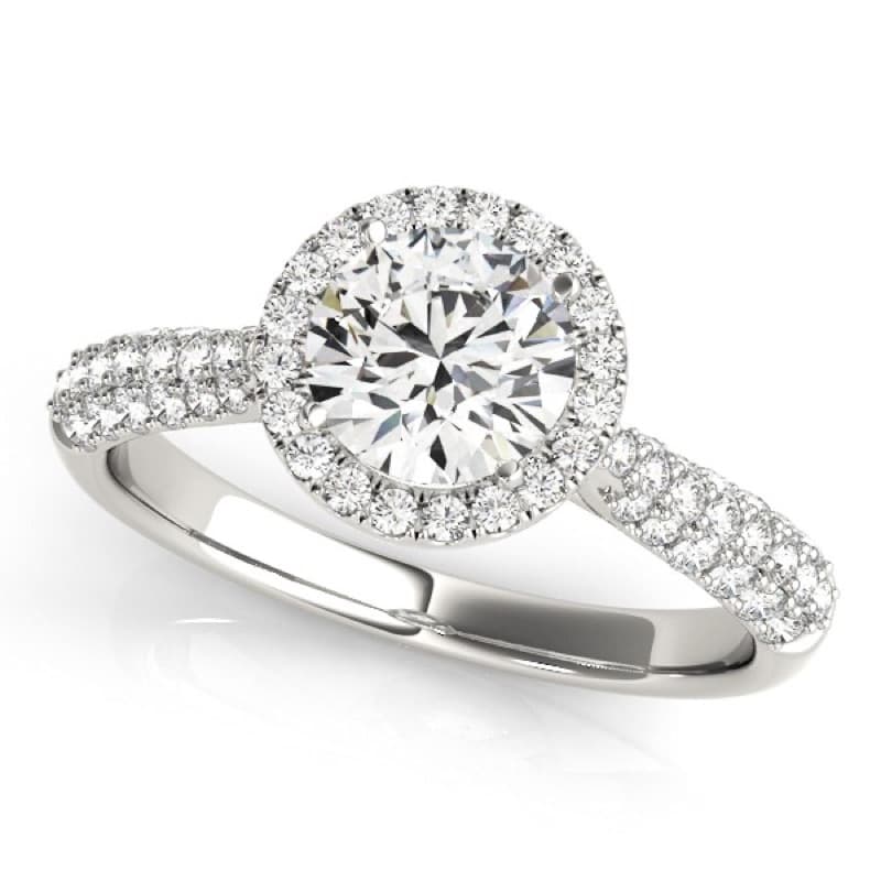Halo Ring, 14K White Gold