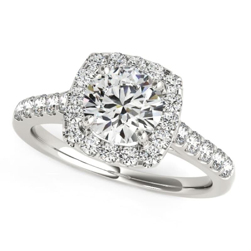 Halo Ring, 14K White Gold