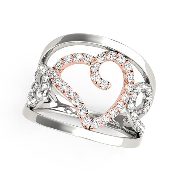 Diamond Ring, 14K White & Rose Gold