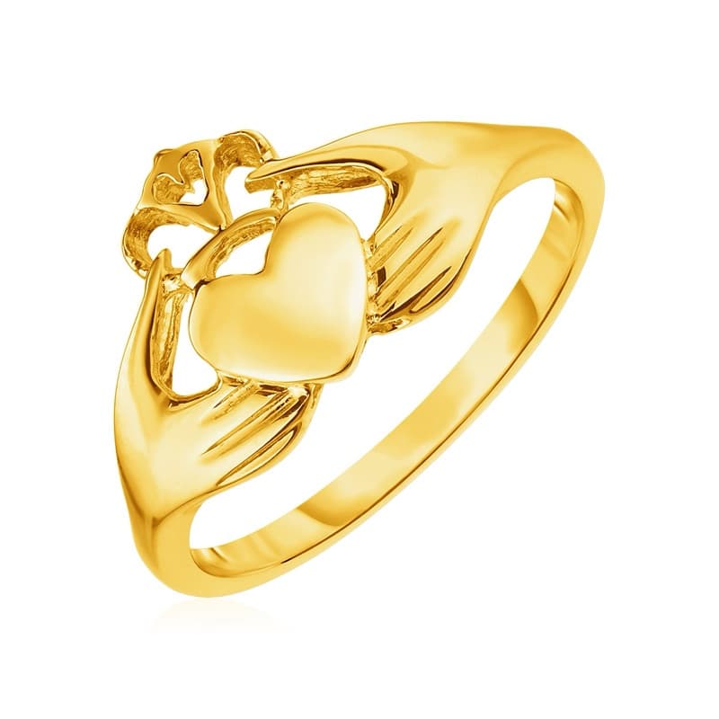 Anillo Claddagh, Oro Amarillo 14K