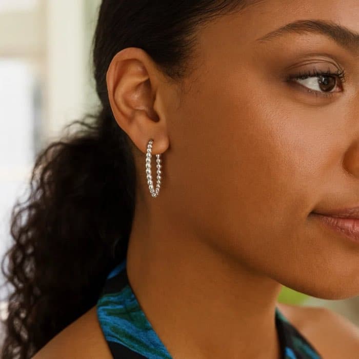 Hoop Earrings, Sterling Silver (detail)