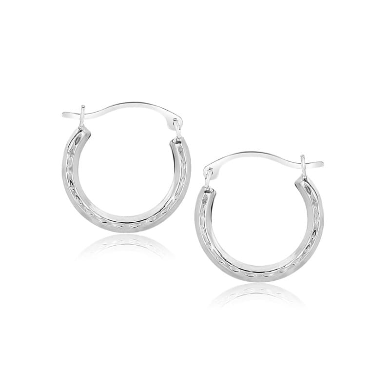 Hoop Earrings, 10K White Gold