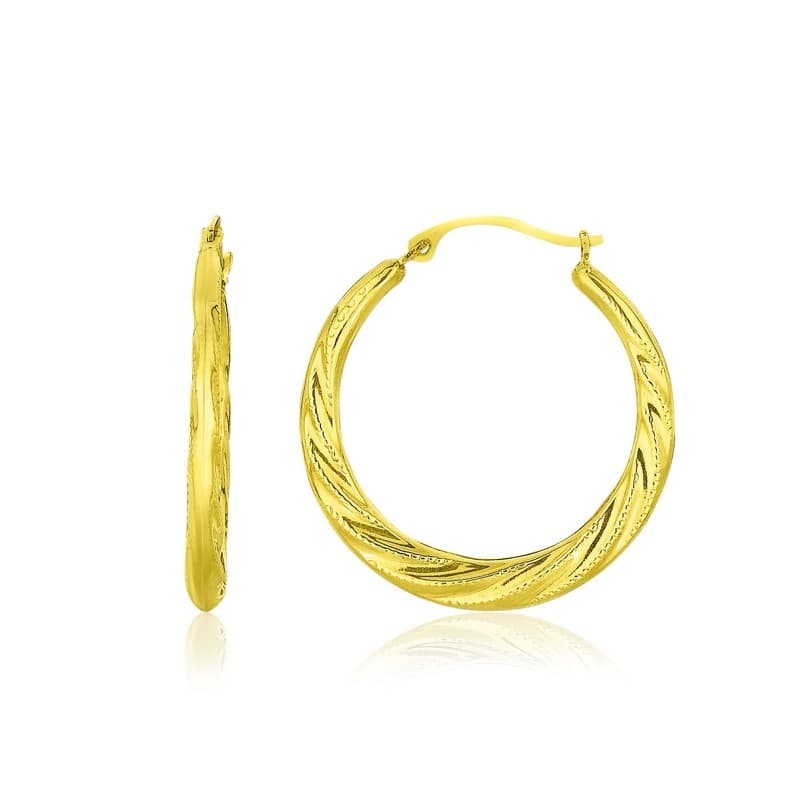 Hoop Earrings, 10K Yellow Gold