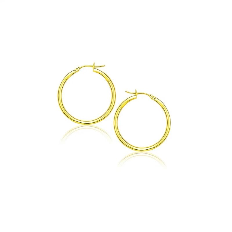 Hoop Earrings, 14K Yellow Gold
