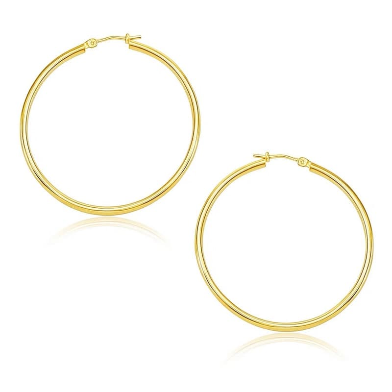 Hoop Earrings, 14K Yellow Gold