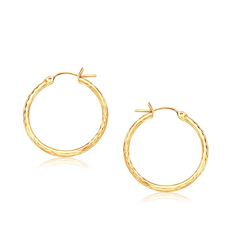 Hoop Earrings, 14K Yellow Gold