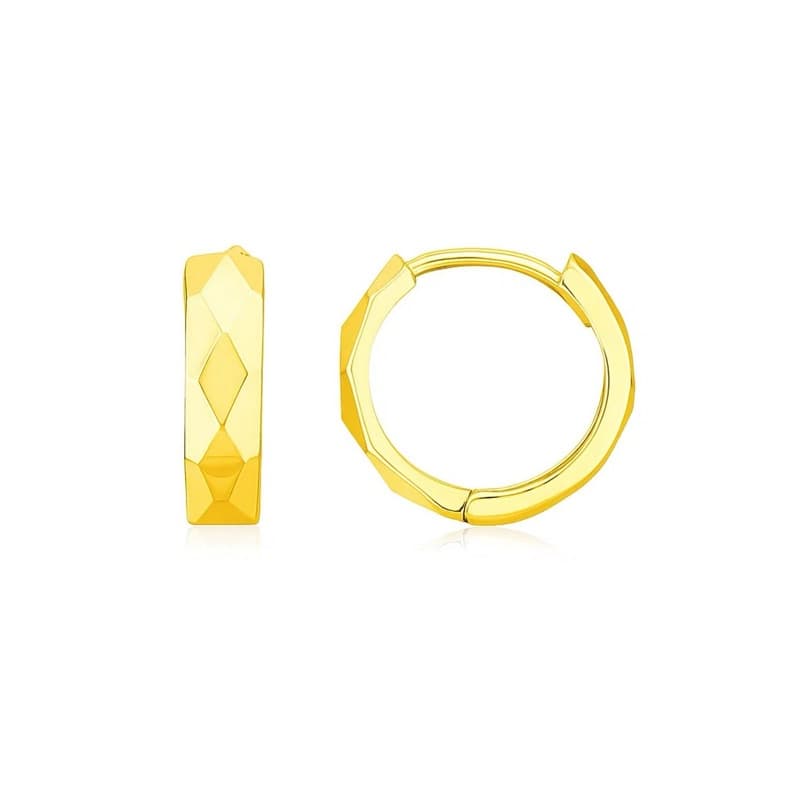 Huggie Hoop Earrings, 14K Yellow Gold