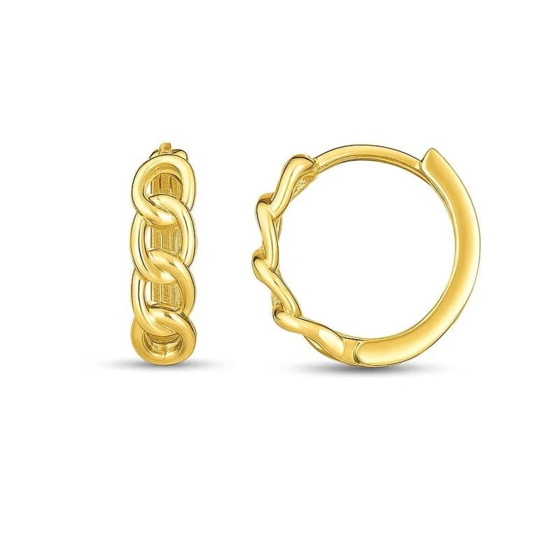 Arracadas Huggie, Oro Amarillo 14K
