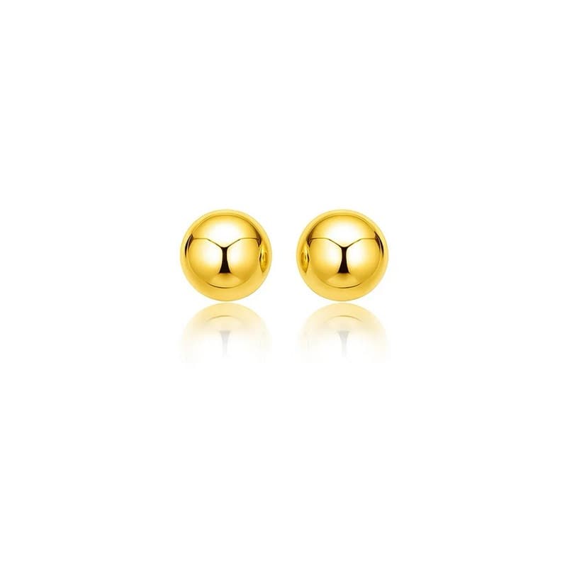 Stud Earrings, 14K Yellow Gold