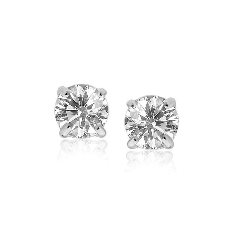 CZ Stud Earrings, Sterling Silver