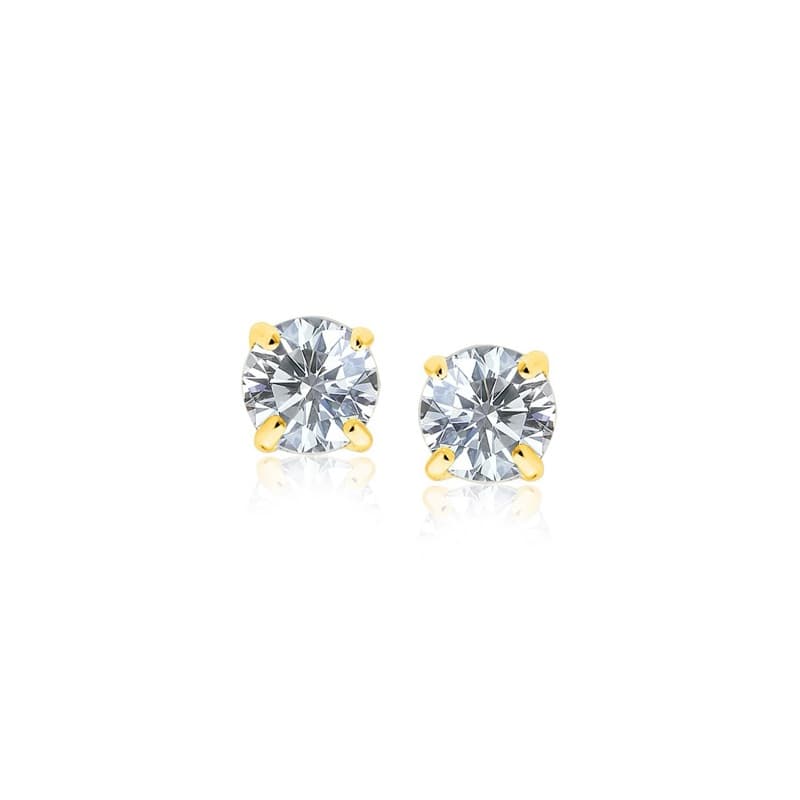 Broqueles de Circonita, Oro Amarillo 14K