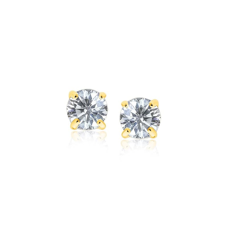 Broqueles de Circonita, Oro Amarillo 14K