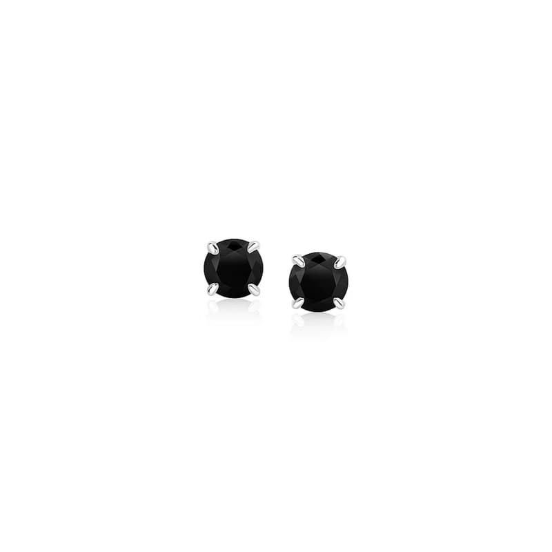 Broqueles de Circonita, Oro Blanco 14K