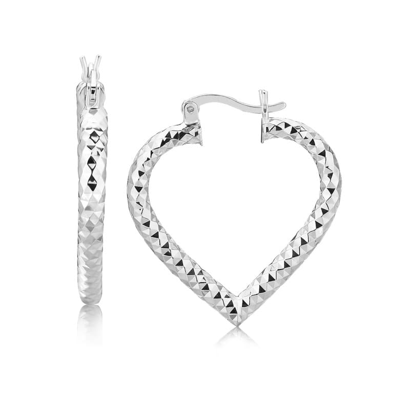 Heart Earrings, Sterling Silver