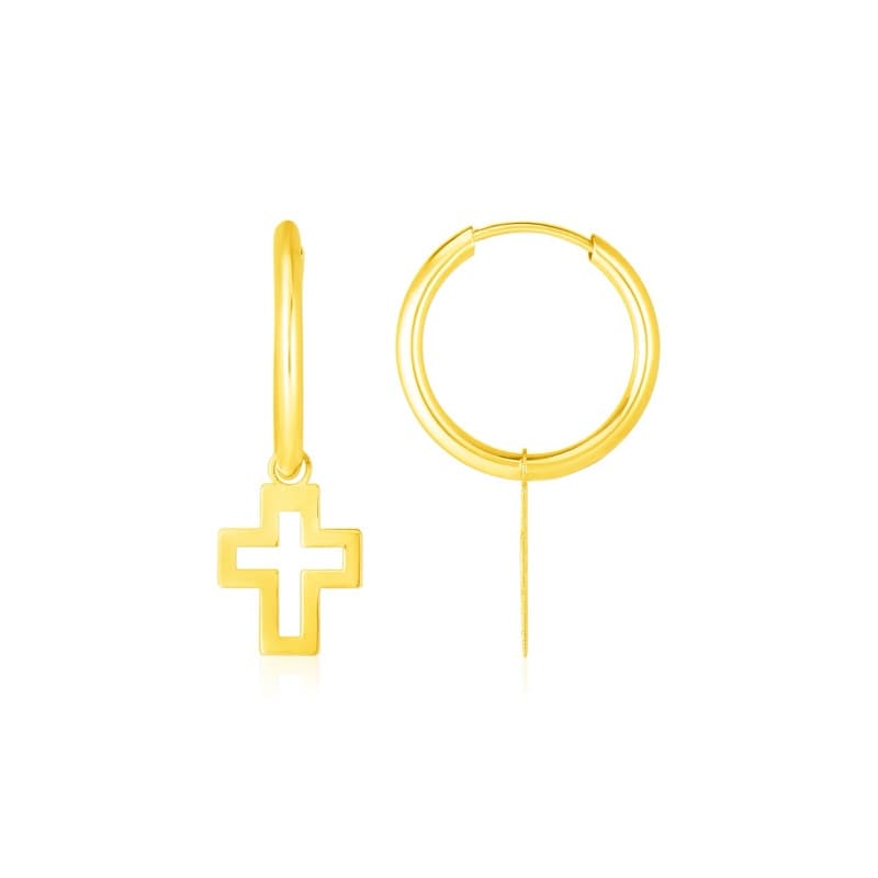 Religious Earrings, 14K Yellow Gold