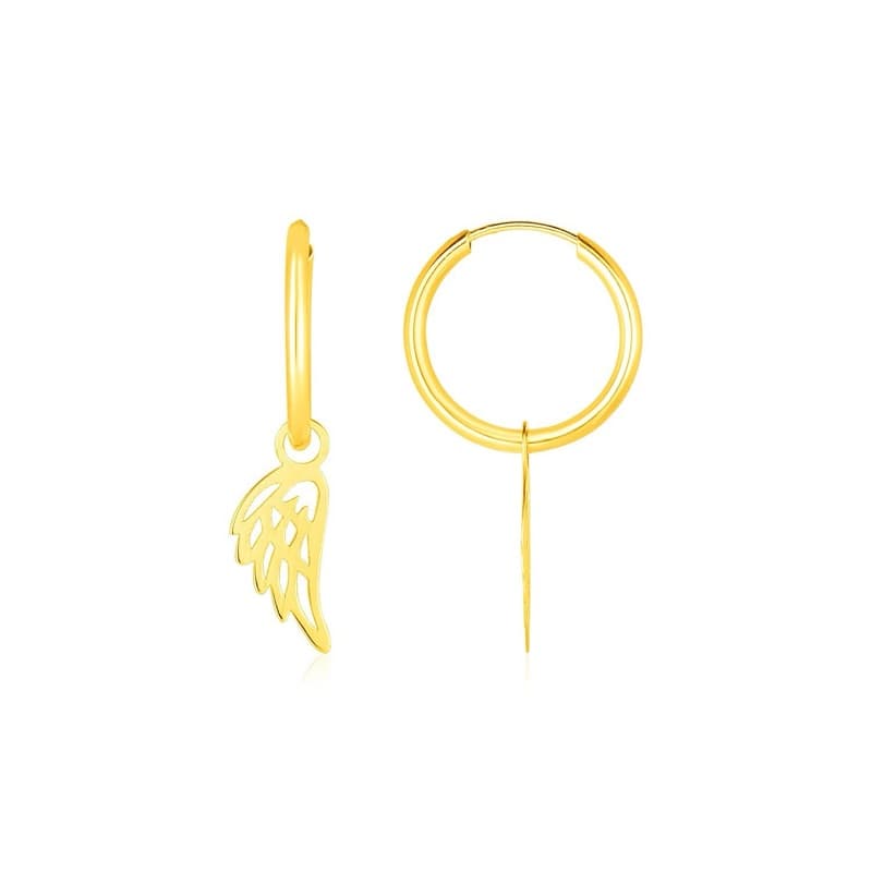 Religious Earrings, 14K Yellow Gold