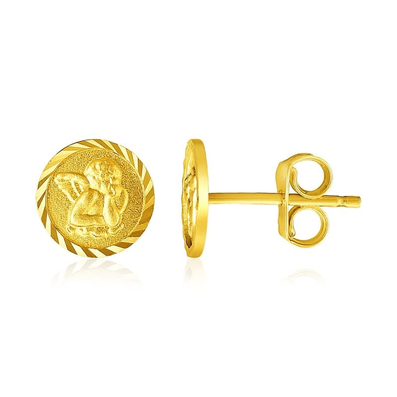 Religious Earrings, 14K Yellow Gold