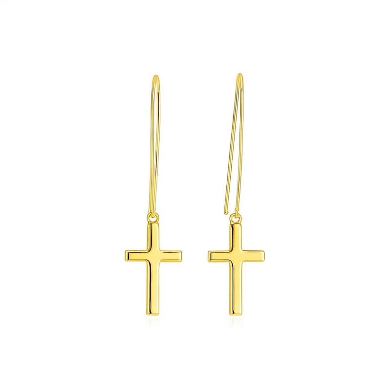 Aretes Religioso, Oro Amarillo 14K