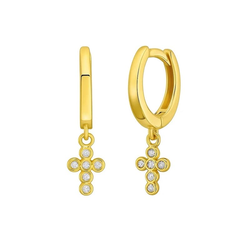 Religious Earrings, 14K Yellow Gold