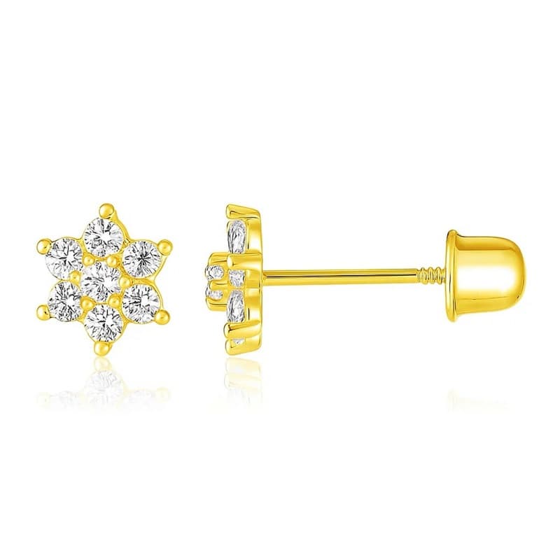 Kids Earrings, 14K Yellow Gold