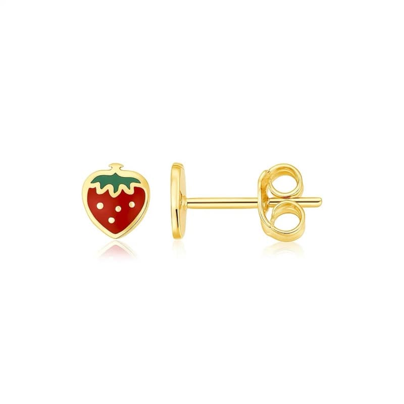 Kids Earrings, 14K Yellow Gold