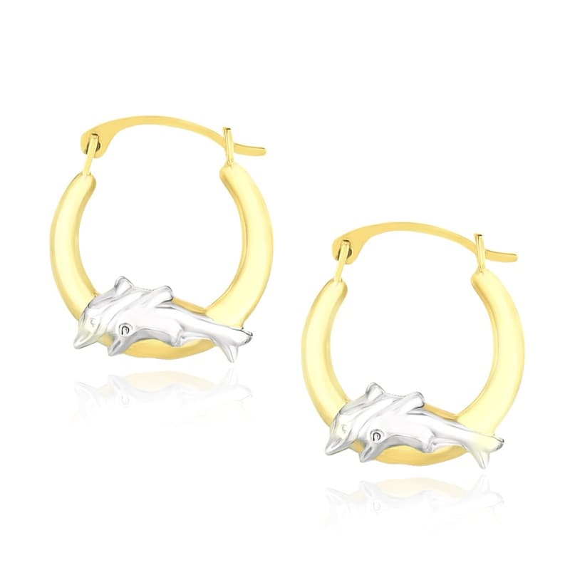 Aretes, Oro Dos Tonos 10K