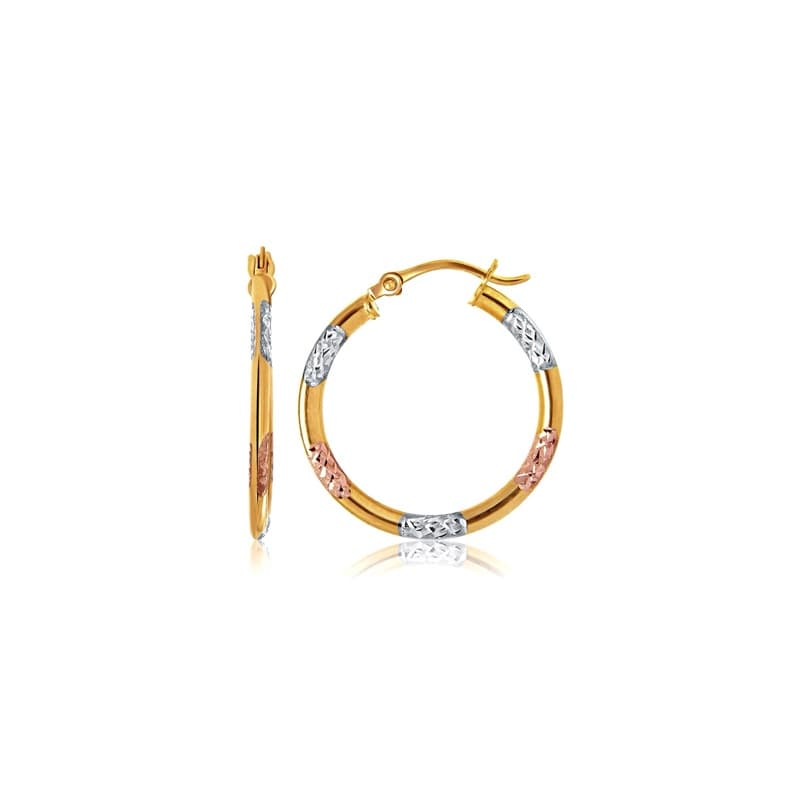 Aretes, Oro Tricolor 10K