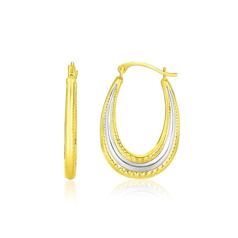 Aretes, Oro Dos Tonos 10K
