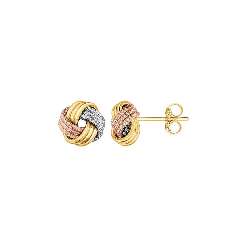 Earrings, 14K Tri-Color Gold