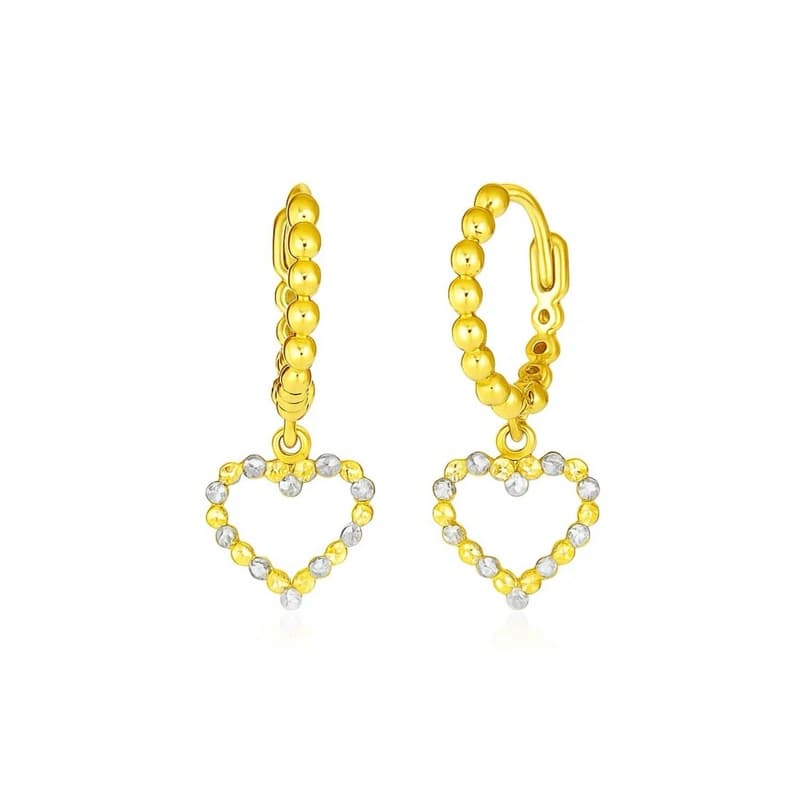 Aretes, Oro Dos Tonos 14K