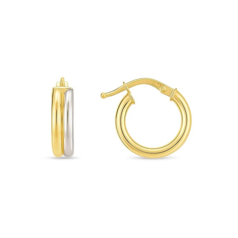 Aretes, Oro Dos Tonos 14K