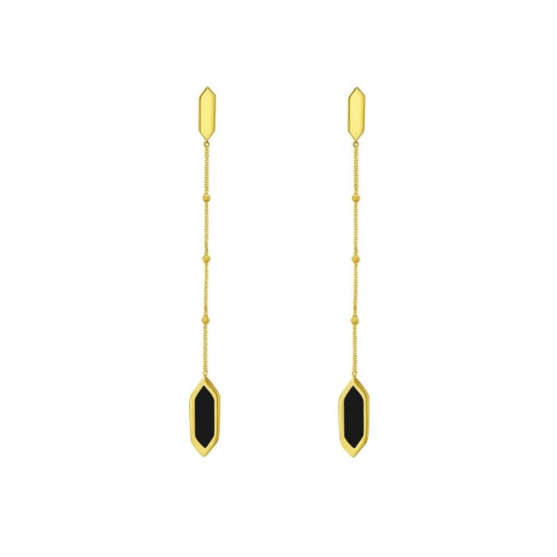 Aretes Piedra, Oro Amarillo 14K
