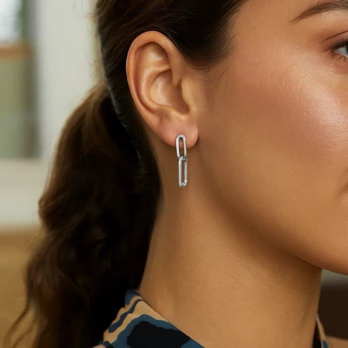 Drop Earrings, Sterling Silver (detail)