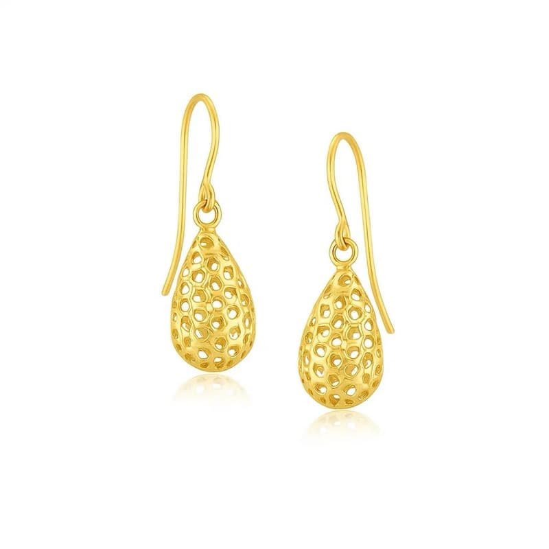 Drop Earrings, 14K Yellow Gold