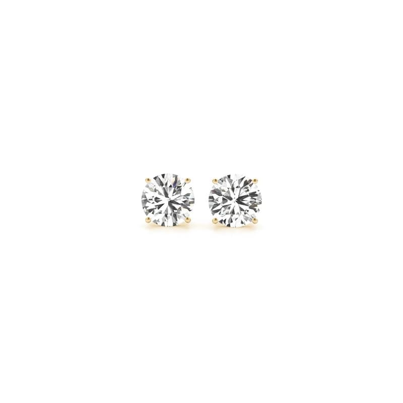 Diamond Stud Earrings, 14K Yellow Gold
