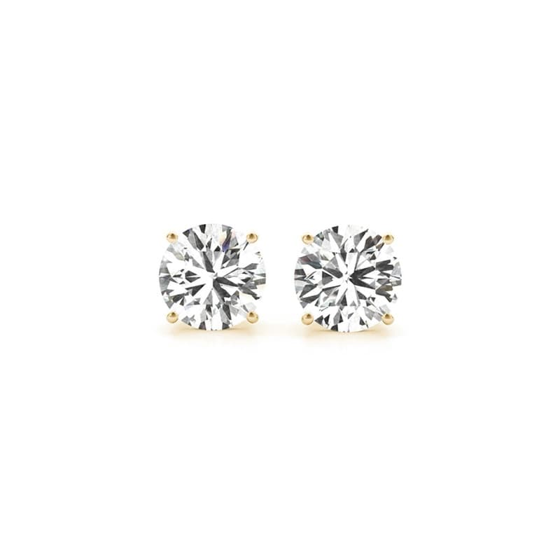 Diamond Stud Earrings, 14K Yellow Gold
