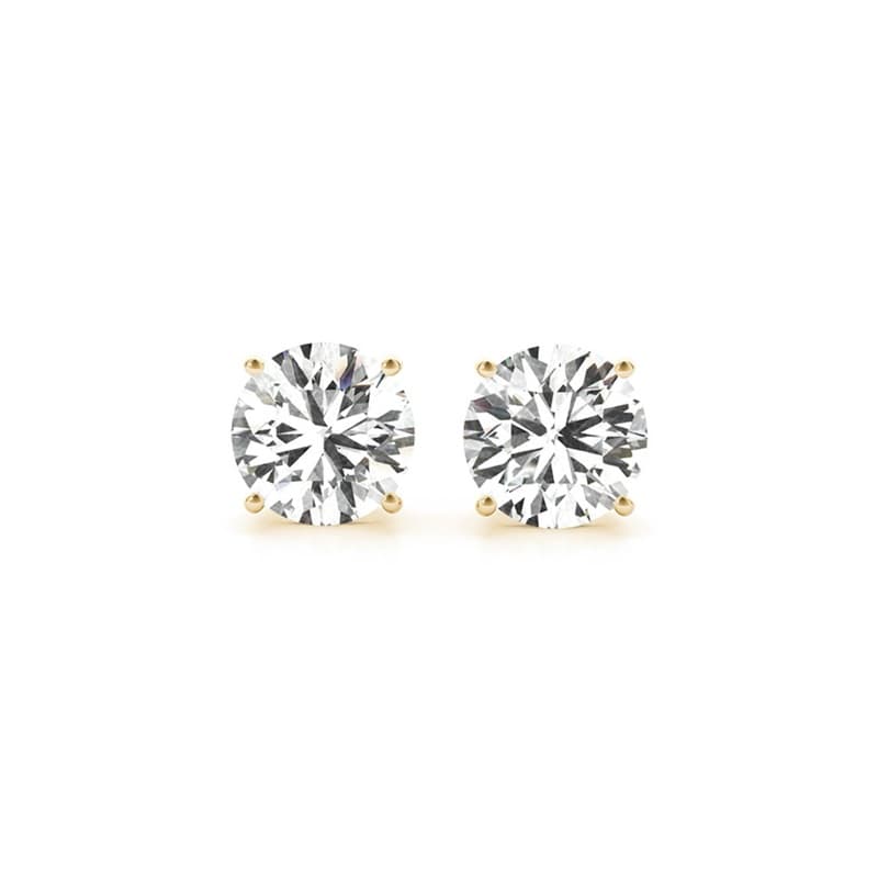 Diamond Stud Earrings, 14K Yellow Gold
