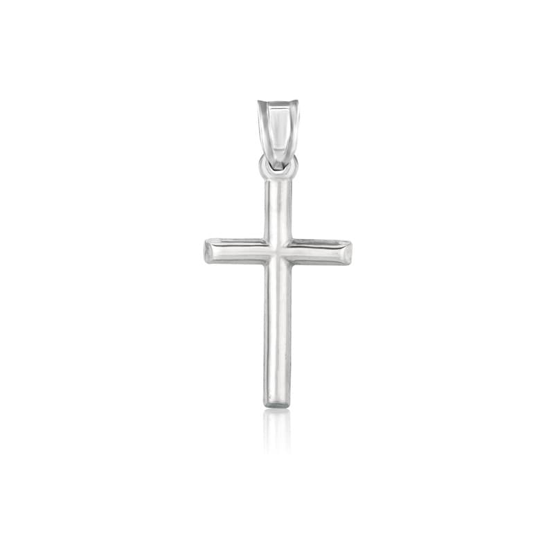 Cross Pendant, 14K White Gold
