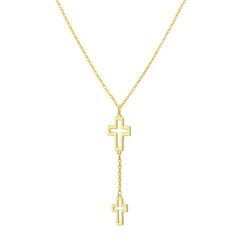Collar Cruz, Oro Amarillo 14K