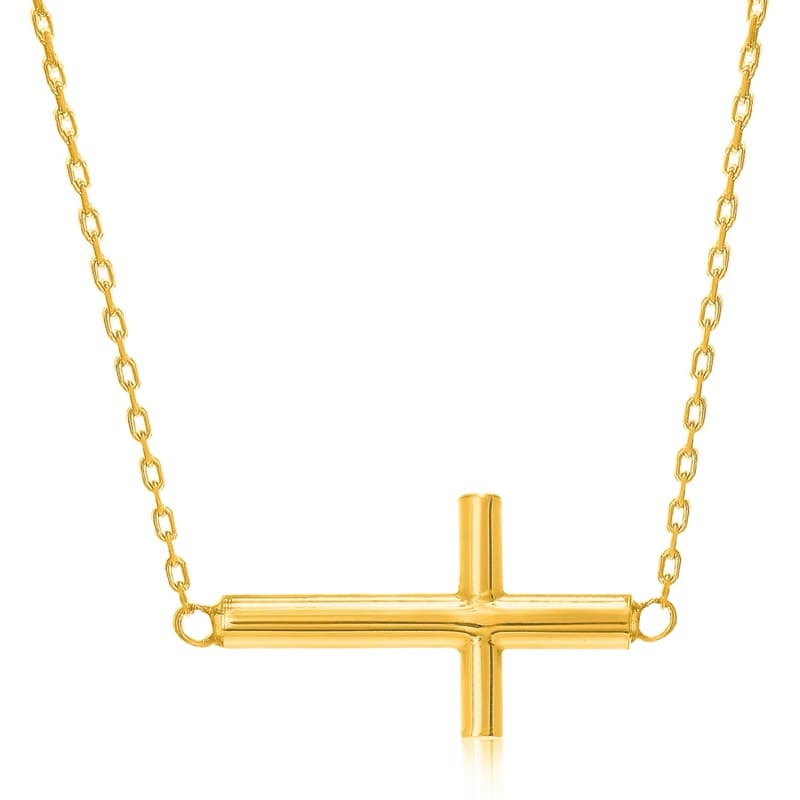 Collar Cruz, Oro Amarillo 14K