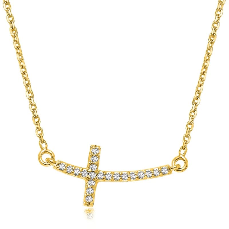 Collar Cruz, Oro Amarillo 14K