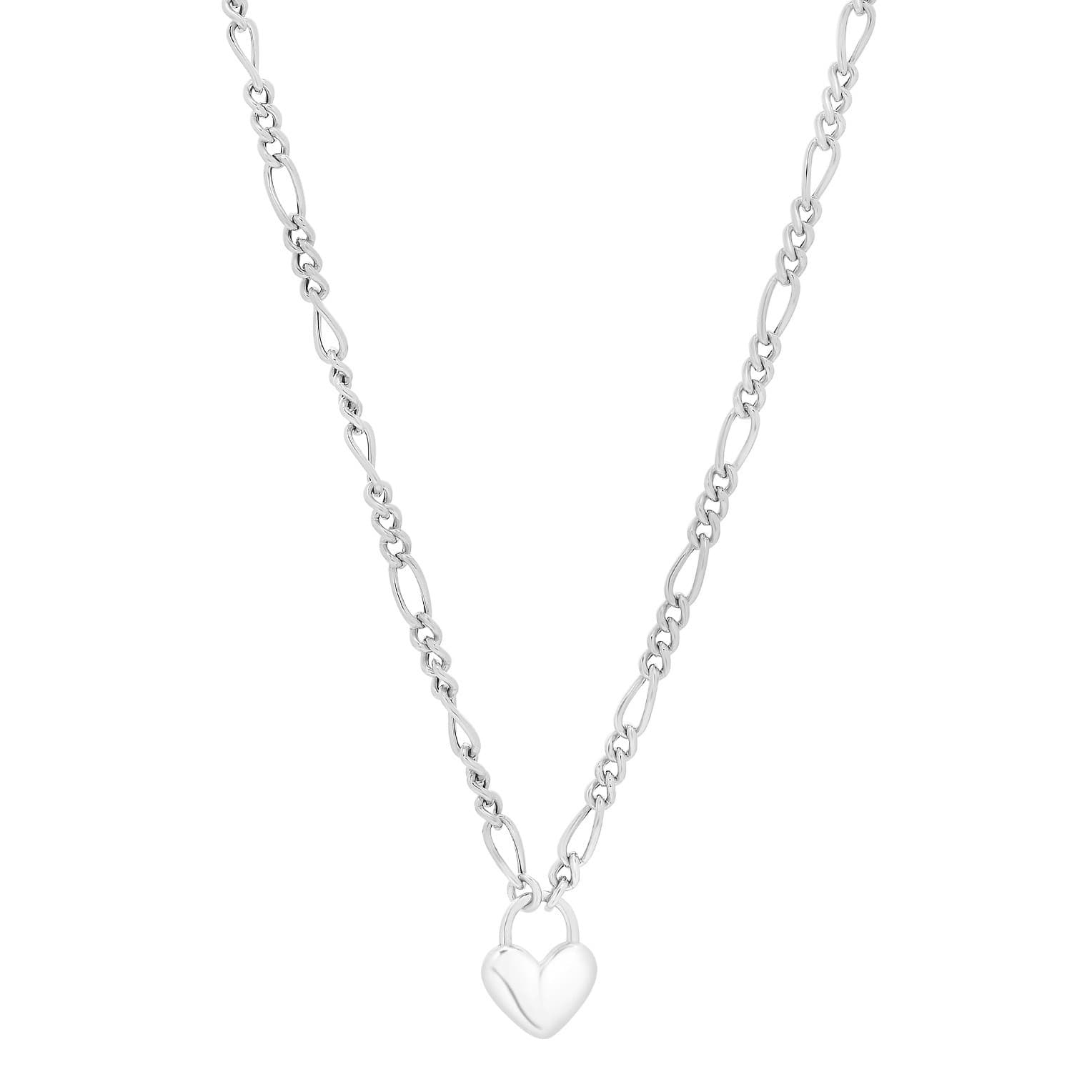 Heart Pendant Necklace, Sterling Silver